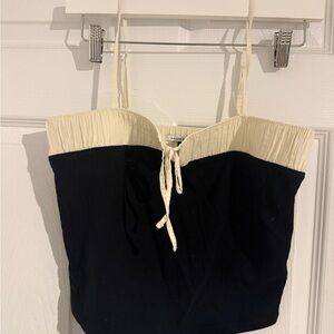 American Eagle Outfitters Black and Cream Camisole